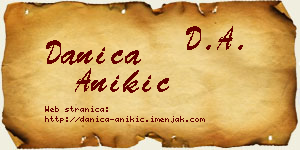 Danica Anikić vizit kartica
